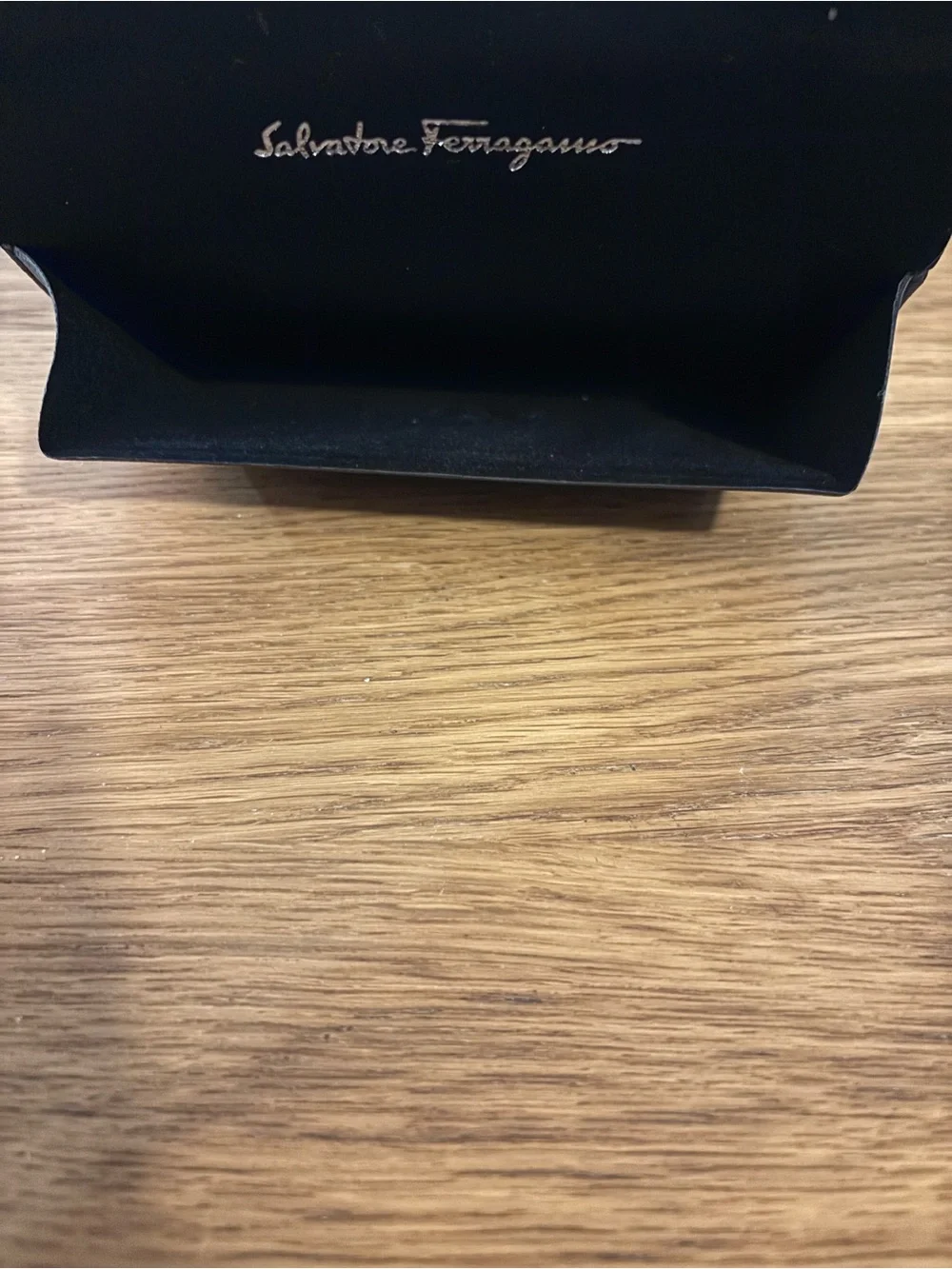 Salvatore Ferragamo hard-shell sunglasses case textured exterior embossed logo